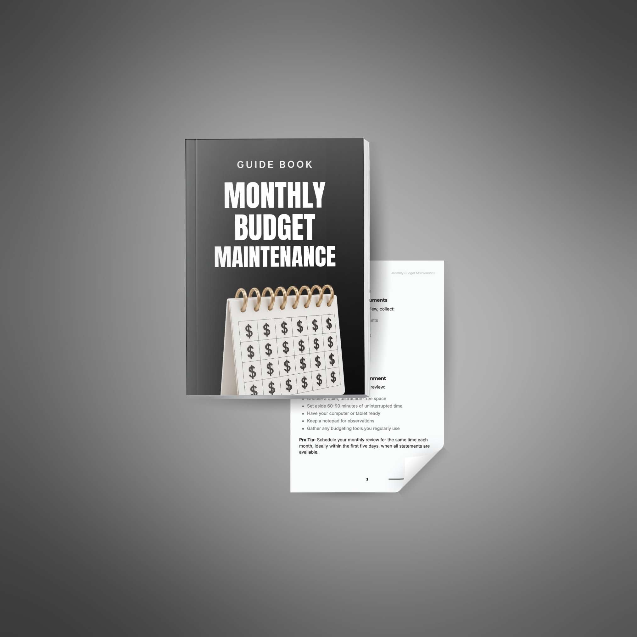 Monthly Budget Maintenance